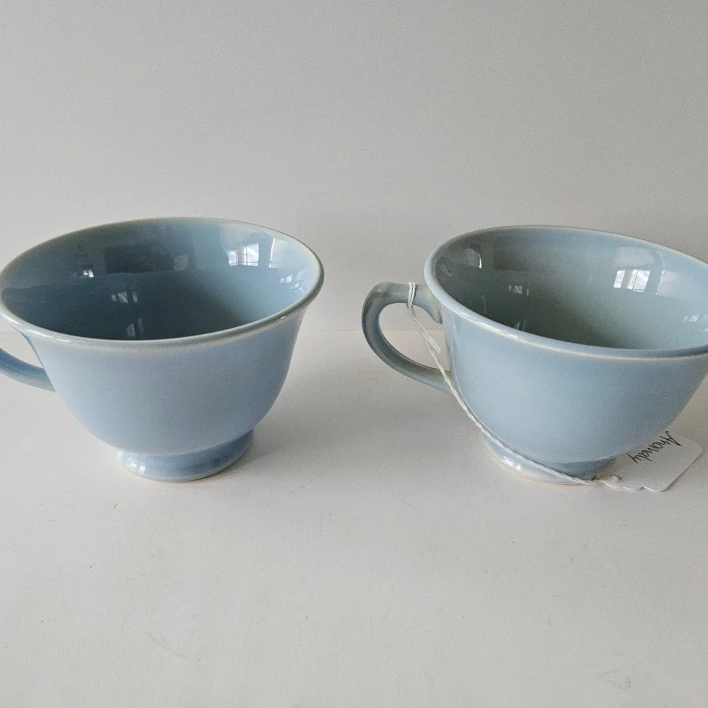 Lu-ray Pastels Windsor Blue Tea Cups LOT of 4 Taylor Smith Taylor Vintage USA
